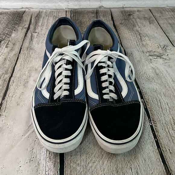 D10 Vans Old Skool Blue and Black Sneakers, Size 9, Pre-owned - Picture 1 of 8